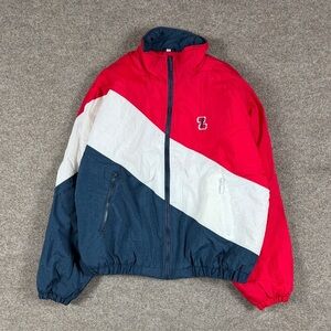 Vintage Nylon Color-block Puffer Bomber Jacket Men’s XL Full Zip Quilted Lining